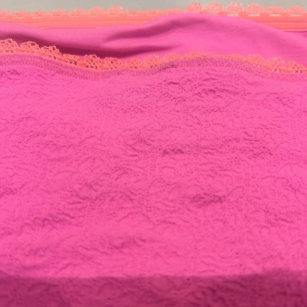 Free People Intimately Hot Pink Orange Trim Tube Top Bandeau Texture M/L MSRP 38 - Picture 8 of 9